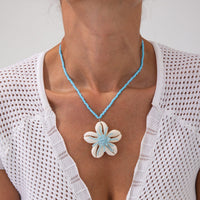 Thumbnail for Beach Style Conch Flower Pendant Seed Bead Necklace - ArtGalleryZen