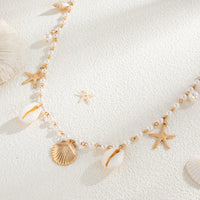Thumbnail for Beach Style Conch Shell Starfish Tassel Pearl Waist Chain - ArtGalleryZen