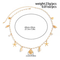 Thumbnail for Beach Style Conch Shell Starfish Tassel Pearl Waist Chain - ArtGalleryZen