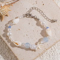 Thumbnail for Beach Style Conch Starfish Pearl Crystal Chain Bracelet - ArtGalleryZen