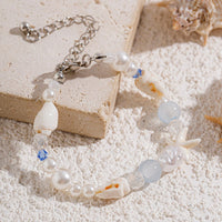 Thumbnail for Beach Style Conch Starfish Pearl Crystal Chain Bracelet - ArtGalleryZen