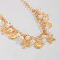 Thumbnail for Beach Style Pearl Shell Starfish Tassel Anklet - ArtGalleryZen