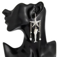 Thumbnail for Beach Style Pearl Starfish Conch Goldfish Tassel Earrings - ArtGalleryZen
