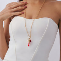 Thumbnail for Beach Style Red Coral Conch Pendant Necklace Earrings Set - ArtGalleryZen