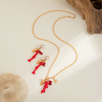 Thumbnail for Beach Style Red Coral Conch Pendant Necklace Earrings Set - ArtGalleryZen