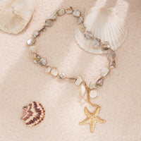 Thumbnail for Beach Style Starfish Pendant Conch Chain Y Necklace Bracelet - ArtGalleryZen
