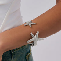 Thumbnail for Beach Style Textured Starfish Bangle Bracelet - ArtGalleryZen