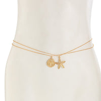 Thumbnail for Bohemia 2pcs Gold Silver Tone Shell Starfish Charm Belly Chain Set - ArtGalleryZen