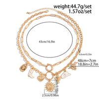 Thumbnail for Bohemia 2pcs Gold Tone Sun Enamel Boot Cowboy Hat Charm Necklace Set - ArtGalleryZen