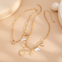 Thumbnail for Bohemia 2pcs Gold Tone Sun Enamel Boot Cowboy Hat Charm Necklace Set - ArtGalleryZen