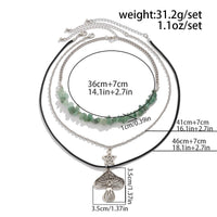 Thumbnail for Bohemia 3Pcs Mushroom Star Pendant Turquoise Stone Necklace Set - ArtGalleryZen