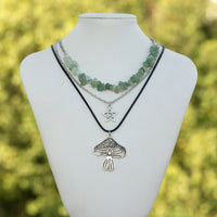 Thumbnail for Bohemia 3Pcs Mushroom Star Pendant Turquoise Stone Necklace Set - ArtGalleryZen