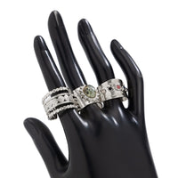 Thumbnail for Bohemia 3pcs Natural Stone Inlaid Hollow Wide Open Ring Set - ArtGalleryZen