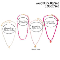 Thumbnail for Bohemia 4pcs Mermaid Shell Enamel Flower Pendant Seed Beaded Necklace Set - ArtGalleryZen