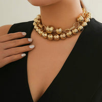 Thumbnail for Bohemia Chunky Layered Pearl Chain Choker Necklace Set - ArtGalleryZen