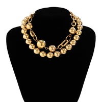 Thumbnail for Bohemia Chunky Layered Pearl Chain Choker Necklace Set - ArtGalleryZen