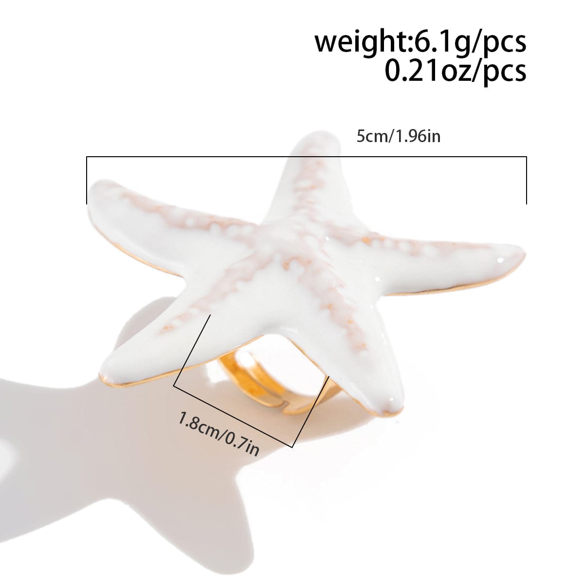 Bohemia Enamel Starfish Ring - ArtGalleryZen