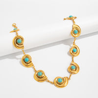 Thumbnail for Bohemia Gold Tone Turquoise Inlaid Conch Waist Chain - ArtGalleryZen
