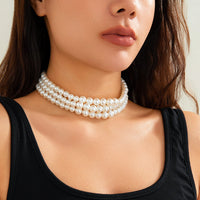 Thumbnail for Bohemian Layered Pearl Chain Choker Necklace - ArtGalleryZen