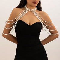 Thumbnail for Bohemia Layered Pearl Chain Shoulder Necklace - ArtGalleryZen