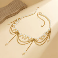 Thumbnail for Bohemia Layered Pearl Tassel Curb Waist Chain - ArtGalleryZen