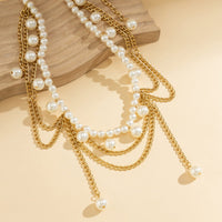 Thumbnail for Bohemia Layered Pearl Tassel Curb Waist Chain - ArtGalleryZen
