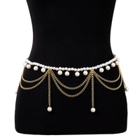Thumbnail for Bohemia Layered Pearl Tassel Curb Waist Chain - ArtGalleryZen