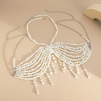Thumbnail for Bohemia Layered Pearl Tassel Halter Top Backless Body Chain Bra - ArtGalleryZen