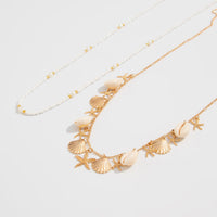 Thumbnail for Bohemia Layered Shell Starfish Charm Seed Beaded Belly Chain Set - ArtGalleryZen