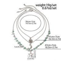 Thumbnail for Bohemia Layered Sun Moon Star Pendant Turquoise Stone Necklace Set - ArtGalleryZen