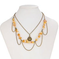 Thumbnail for Bohemia Layered Sun Pendant Turquoise Stone Tassel Chain Necklace - ArtGalleryZen