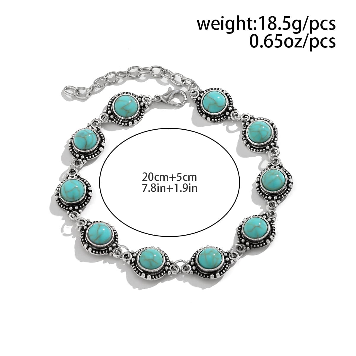 Bohemia Natural Turquoise Anklet - ArtGalleryZen