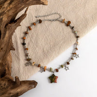 Thumbnail for Bohemia Star Tassel Turquoise Stone Choker Necklace - ArtGalleryZen