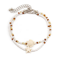 Thumbnail for Bohemia Turtle Starfish Charm Seed Beaded Anklet Set - ArtGalleryZen