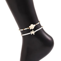 Thumbnail for Bohemia Turtle Starfish Charm Seed Beaded Anklet Set - ArtGalleryZen