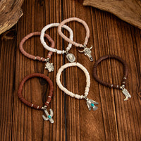 Thumbnail for Bohemian 6pcs Cactus Cowboy Hat Charm Polymer Clay Beaded Bracelet Set - ArtGalleryZen