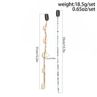 Thumbnail for Boho 2pcs Conch Seed Beaded Chain Hair Clip Set - ArtGalleryZen
