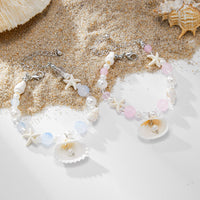Thumbnail for Boho 2pcs Shell Starfish Charm Pearl Glass Bead Bracelet Set - ArtGalleryZen