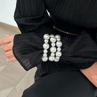 Thumbnail for Boho 3pcs Chunky Pearl Chain Stackable Bracelet Set - ArtGalleryZen