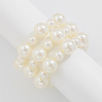 Thumbnail for Boho 3pcs Chunky Pearl Chain Stackable Bracelet Set - ArtGalleryZen