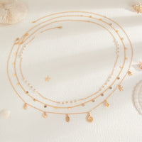 Thumbnail for Boho 3pcs Conch Shell Starfish Tassel Pearl Waist Chain Set - ArtGalleryZen
