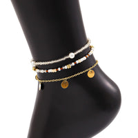 Thumbnail for Boho 3Pcs Pearl Seed Beaded Sequin Tassel Anklet Set - ArtGalleryZen