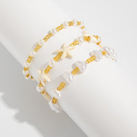 Thumbnail for Boho 3pcs Starfish Pearl Seed Beaded Bracelet Set - ArtGalleryZen