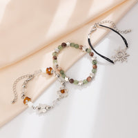 Thumbnail for Boho 3Pcs Sun Butterfly Mushroom Charm Crystal Star Chain Bracelet Set - ArtGalleryZen