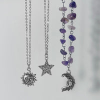 Thumbnail for Boho 3Pcs Sun Moon Star Pendant Colorful Turquoise Stone Necklace Set - ArtGalleryZen