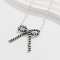 Thumbnail for Boho Beaded Bowknot Charm Necklace - ArtGalleryZen