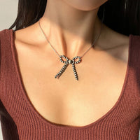 Thumbnail for Boho Beaded Bowknot Charm Necklace - ArtGalleryZen