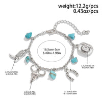 Thumbnail for Boho Bull Boot Cowboy Hat Turquoise Charm Bracelet - ArtGalleryZen