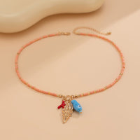 Thumbnail for Boho Ceramics Fish Conch Pendant Seed Bead Necklace - ArtGalleryZen