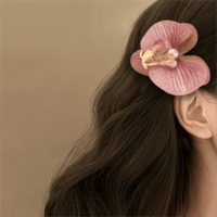 Thumbnail for Boho Chic Butterfly Orchid Flower Pearl Hair Clip Hair Pin - ArtGalleryZen